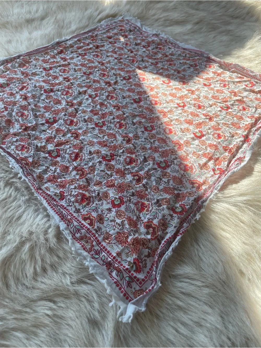 Madewell Floral Vintage Vibes Bandana with Frayed Edges